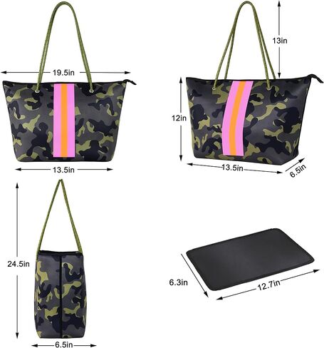 QOGiR Neoprene Multipurpose Beach Bag Tote with Inner Zipper Pocket … … … … in Saudi Arabia