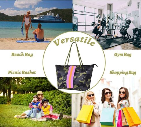 QOGiR Neoprene Multipurpose Beach Bag Tote with Inner Zipper Pocket … … … … in Saudi Arabia