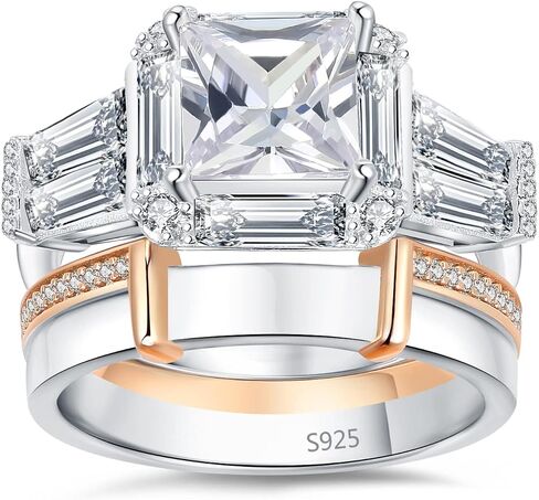 JewelryPalace عقدة إنفينيتي 1.5-3 قيراط خواتم خطوبة هالة زركونيا مكعبة، 14 قيراط من الذهب الوردي 925 من الفضة الإسترليني خاتم الوعد خاتم الزفاف مجموعات الزفاف in Kuwait