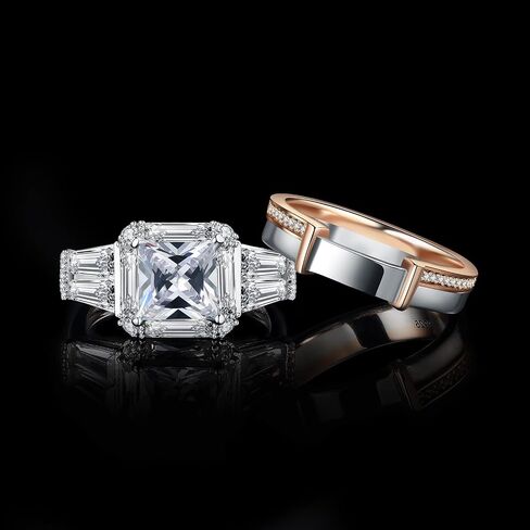 JewelryPalace عقدة إنفينيتي 1.5-3 قيراط خواتم خطوبة هالة زركونيا مكعبة، 14 قيراط من الذهب الوردي 925 من الفضة الإسترليني خاتم الوعد خاتم الزفاف مجموعات الزفاف in Kuwait