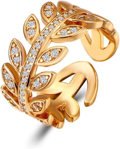 خواتم OIMEI من الذهب عيار 18 قيراط للنساء خاتم حب زركونيا مكعب | خواتم للفتيات في سن المراهقة | خاتم التراص المكعب من الزركونيا من درجة الأحجار الكريمة | يمكن تعديل حجم الخاتم in Kuwait