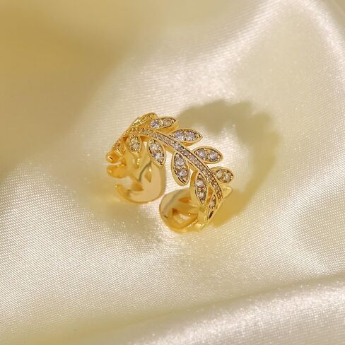 خواتم OIMEI من الذهب عيار 18 قيراط للنساء خاتم حب زركونيا مكعب | خواتم للفتيات في سن المراهقة | خاتم التراص المكعب من الزركونيا من درجة الأحجار الكريمة | يمكن تعديل حجم الخاتم in Kuwait