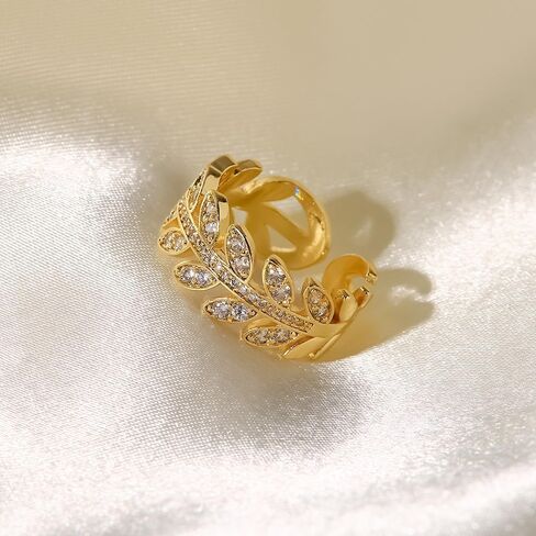 خواتم OIMEI من الذهب عيار 18 قيراط للنساء خاتم حب زركونيا مكعب | خواتم للفتيات في سن المراهقة | خاتم التراص المكعب من الزركونيا من درجة الأحجار الكريمة | يمكن تعديل حجم الخاتم in Kuwait