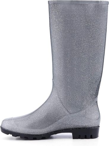 K KomForme Women’s Knee High Waterproof Rain Boots Glitter, Matte and Gradient in Kuwait