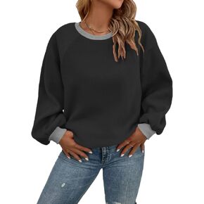 Sheslily Plus Size Sweatshirts for Women Oversized Colorblock Pullover Tops 1X-5X in Kuwait
