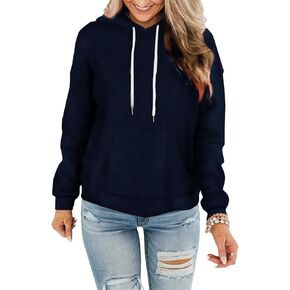 Davenil Womens Hoodies Comfy Fleece Long Sleeve Hooded Sweatshirt Pullover for Women Casual Tops with Pocket