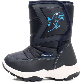 Ahannie Kids Boys Girls Snow Boots, Outdoor Warm Insulated Winter Boot for Toddler/Little Kid