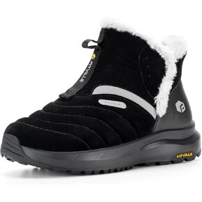 FitVille Womens Wide Width Snow Boots Fur Lined Boots Women Boots Winter, Womens Winter Boots Wide Width Outdoor Waterproof Womens Snow Booties