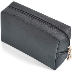 Sohynca PU Leather Cosmetic Bag for Women Minimalism Makeup Bag for Daily Use Portable Storage Purse Small Neat Cosmetic Pouch Water-resistant Toiletry Bag for Travel (Ivory White)