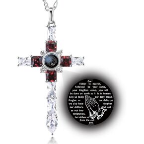Cross Necklace with Lord' s Prayer and Praying Hands Pendant in Kuwait