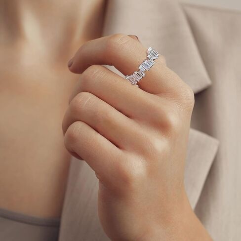 RIOSO 6 قطعة زركون الخلود الفرقة للنساء حبل ملتوي تكويم بسيط الخلود العصابات خاتم الفضة خواتم الزفاف الفرقة in Kuwait