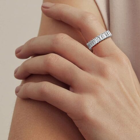 RIOSO 6 قطعة زركون الخلود الفرقة للنساء حبل ملتوي تكويم بسيط الخلود العصابات خاتم الفضة خواتم الزفاف الفرقة in Kuwait