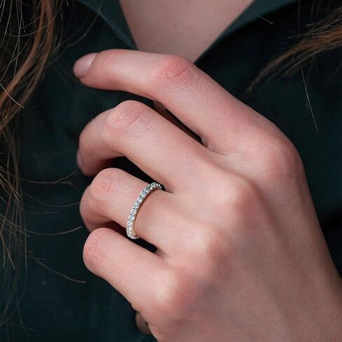 RIOSO 6 قطعة زركون الخلود الفرقة للنساء حبل ملتوي تكويم بسيط الخلود العصابات خاتم الفضة خواتم الزفاف الفرقة in Kuwait