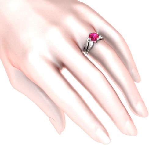خاتم Belinda Jewelz صلب 925 من الفضة الإسترليني الحقيقية مطلي بالروديوم 8 مم مكعب زركونيا مستدير قطع جوهرة سوليتير الأحجار الكريمة العصرية إنفينيتي باند مجوهرات هدية لعيد الأم والنساء في حفل الزفاف in Kuwait