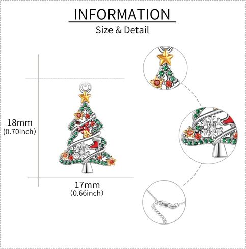 MONGAS Christmas Necklace 925 Sterling Silver Christmas Tree Pendant Necklace Jewelry Christmas Gifts for Women Girls in Saudi Arabia