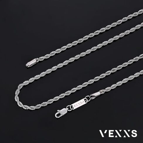 سلسلة حبل VEXXS، قلادة حبل مطلية بالذهب الحقيقي عيار 18 قيراط، سلسلة ذهبية، متينة لا يبهت اللون 3/5 مم سلسلة ربط كوبية للرجال in Kuwait