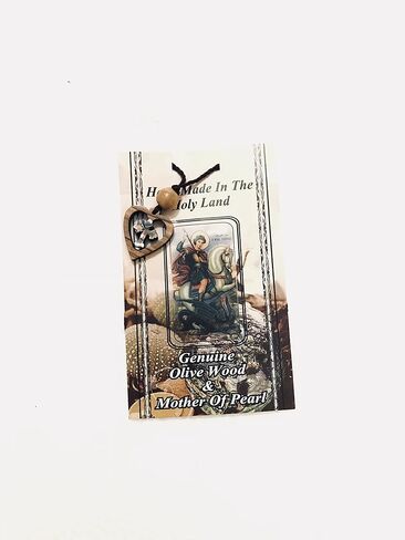 JMLA Olive Wood Cross in Heart - Mother of Pearl from Bethlehem holy Land -1-Piece in Kuwait