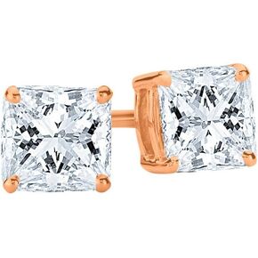 1-5 IGI Certified LAB-GROWN Princess Cut Diamond Earrings 4 Prong Screw Back Value Collection (G-H Color, SI1-SI2 Clarity)