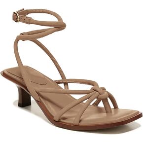 Coutgo Womens Strappy Heels Sandals Thong Gladiator Square Open Toe Low Kitten Heeled Criss Cross Ankle Strap Summer Dress Wedding Shoes