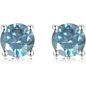 Fine Color Jewels Sterling Silver White Moissanite Stud Earrings 1 carat Moissanite in Sterling Silver in Kuwait