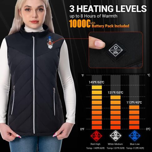 سترة CapEyes النسائية خفيفة الوزن مع حزمة بطارية، سترة كهربائية USB للتدفئة للصيد في الهواء الطلق والمشي لمسافات طويلة in Kuwait