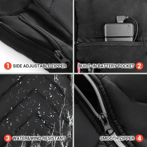 سترة CapEyes النسائية خفيفة الوزن مع حزمة بطارية، سترة كهربائية USB للتدفئة للصيد في الهواء الطلق والمشي لمسافات طويلة in Kuwait