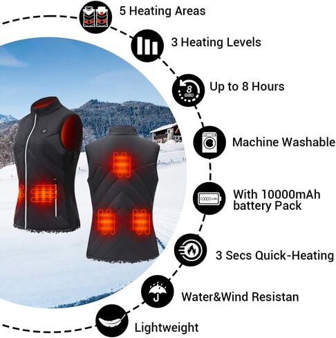 سترة CapEyes النسائية خفيفة الوزن مع حزمة بطارية، سترة كهربائية USB للتدفئة للصيد في الهواء الطلق والمشي لمسافات طويلة in Kuwait