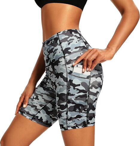 سراويل اليوغا النسائية عالية الخصر من LXNMGO مع جيوب قابلة للتمدد للتمرين والجري والكرة الطائرة تحت الفستان شورت لراكبي الدراجات النارية للنساء in Kuwait
