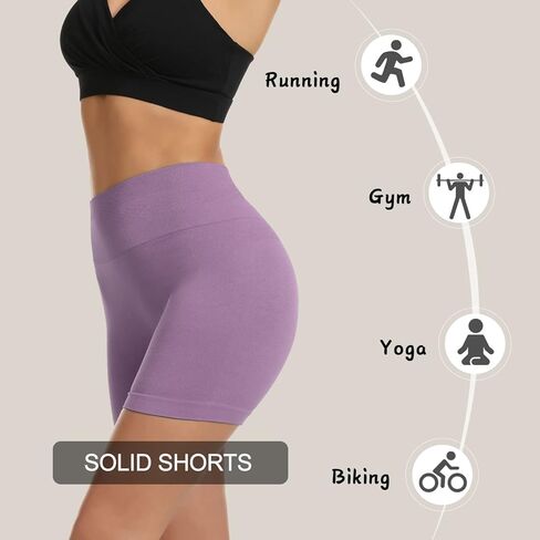 JQ JQAMAZING شورت يوجا عالي الخصر للنساء 5 بوصات شورت لراكبي الدراجات النارية للسيدات من الألياف اللدنة قصير للتمرين في صالة الألعاب الرياضية والجري أحمر/أرجواني in Kuwait
