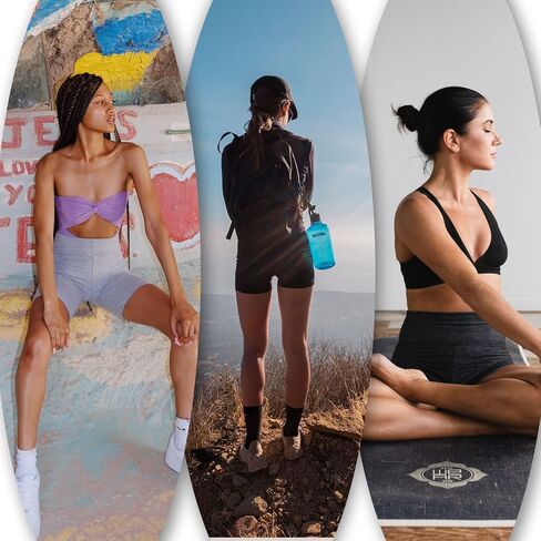 JQ JQAMAZING شورت يوجا عالي الخصر للنساء 5 بوصات شورت لراكبي الدراجات النارية للسيدات من الألياف اللدنة قصير للتمرين في صالة الألعاب الرياضية والجري أحمر/أرجواني in Kuwait