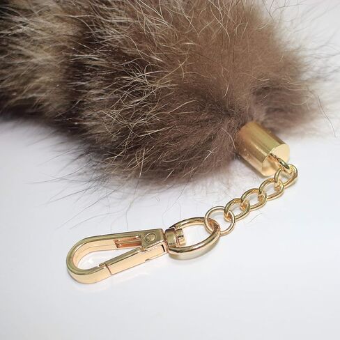10 pcs 10inches Authentic Raccoon Tail Fur Skin Halloween Party Cosplay Handbag Accessories Key Chain Ring Hook in Kuwait
