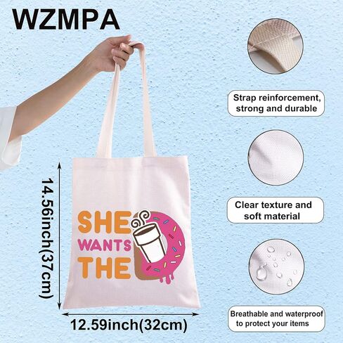 حقيبة مكياج WZMPA للدونات والقهوة لمستحضرات التجميل، هدية لمحبي الدونات، حقيبة بسحاب لمكياج الكعك لعائلة الأصدقاء (تريد ذلك) in Kuwait
