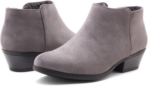 حذاء نسائي من Herstyle Chatter Western Ankle Bootie مغلق عند أصابع القدم كاجوال بكعب منخفض مكدس in Kuwait