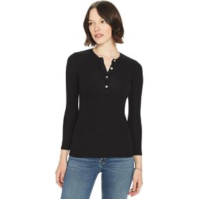 Goldie Lewinter Women's Ribbed Henley Top