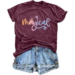 Magical Shirt for Women Magic Kingdom Tshirt Family Vacation Tee Castle Graphic Short Sleeve Tops