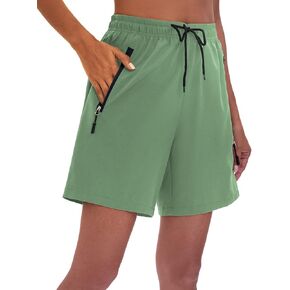 iChunhua Women's Hiking Cargo Shorts Quick Dry Lightweight Summer Shorts for Women with Zipper Pockets