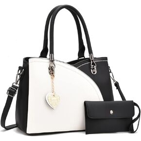 BESYIGA حقائب يد جلدية للنساء محافظ للفتيات بمقبض علوي حقيبة كتف كبيرة للنساء مجموعة محفظة من قطعتين in Kuwait