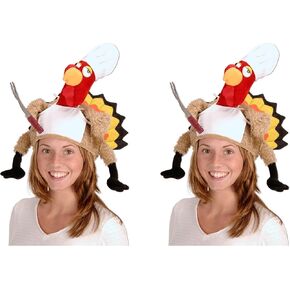 Beistle Plush Gobbler Turkey Hat – Thanksgiving Party Supplies, Holiday Animal Themed Headwear, Photo Booth Props, Halloween Dress-Up Costume Novelty Cap