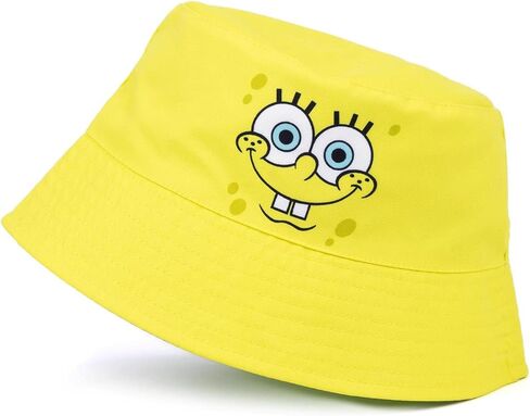 SpongeBob SquarePants Reversible Bucket Hat Adults Unisex | Mens Womens Yellow Spongebob and Patrick Coral Character Sun Hat in Saudi Arabia