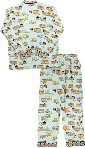 Lazy One Button-Down Adult Pajama Set, Classic Button-Down Shirt and Pants Pjs in Kuwait