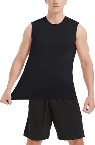 MAGCOMSEN Men's Tank Top Cotton Muscle Workout Gym Shirts Moisture Wicking Lightweight Summer Casual Sleeveless Shirts in Saudi Arabia