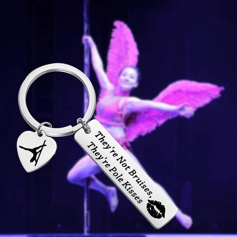 POTIY Pole Dancing Keychain Pole Dancer Jewelry They’re Not Bruises They’re Pole Kisses Keychain Stripper Keychain in Saudi Arabia