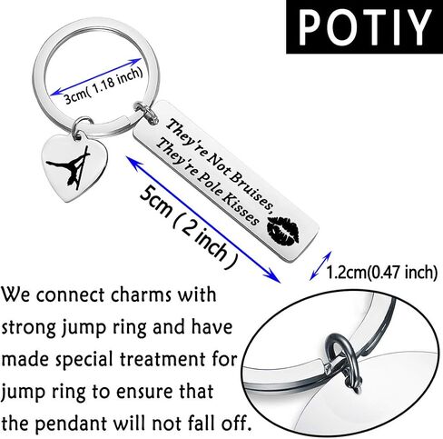 POTIY Pole Dancing Keychain Pole Dancer Jewelry They’re Not Bruises They’re Pole Kisses Keychain Stripper Keychain in Saudi Arabia