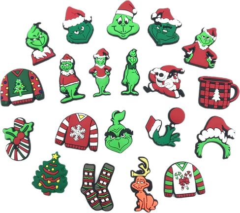 20Pcs Christmas Shoes Charms for Croc Clog Sandals Bracelets Accessories Decoration, Summer Cute Daisy Shoe Charms for Girls Kids Teens Adults Women Birthday Party Favor in Saudi Arabia