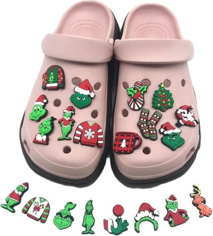 20Pcs Christmas Shoes Charms for Croc Clog Sandals Bracelets Accessories Decoration, Summer Cute Daisy Shoe Charms for Girls Kids Teens Adults Women Birthday Party Favor in Saudi Arabia