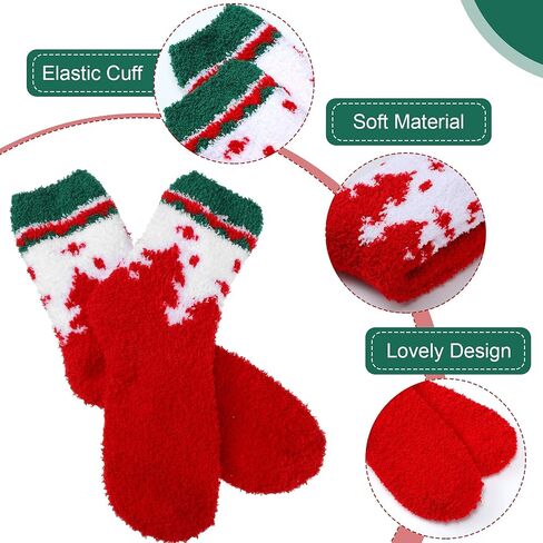 SATINIOR 8 Pairs Christmas Fuzzy Socks Xmas Winter Fluffy Socks Plush Slipper Socks for Women (Charming Style), Multicolor in Saudi Arabia