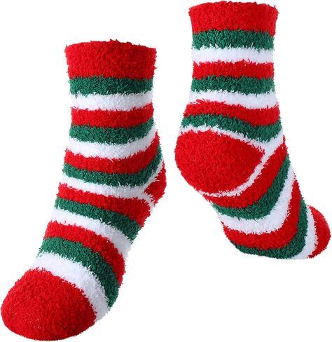 SATINIOR 8 Pairs Christmas Fuzzy Socks Xmas Winter Fluffy Socks Plush Slipper Socks for Women (Charming Style), Multicolor in Saudi Arabia