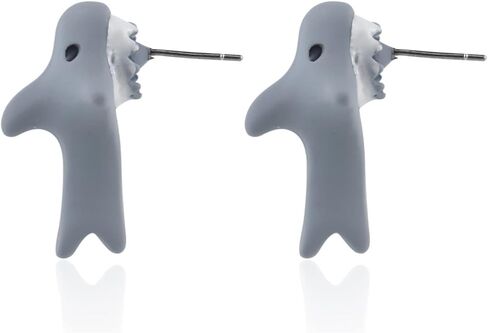 Cute Cartoon 3D Dinosaur Bite Earring Lovely Handmade Lightweight Tyrannosaurus Hippo Animal Ear Stud for Women Men Girl Boy Unisex Party Holiday Jewely Gift in Saudi Arabia