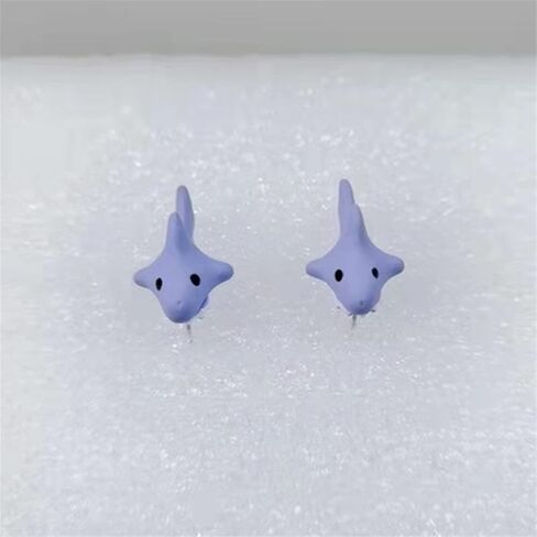 Cute Cartoon 3D Dinosaur Bite Earring Lovely Handmade Lightweight Tyrannosaurus Hippo Animal Ear Stud for Women Men Girl Boy Unisex Party Holiday Jewely Gift in Saudi Arabia