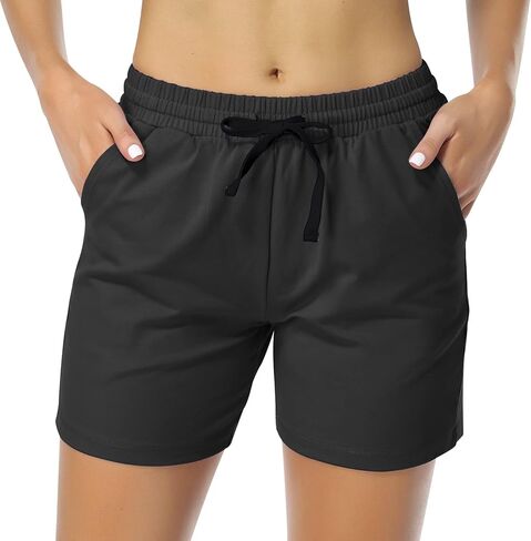 HISKYWIN 5 "/ 7" طول الدرزة الداخلية النسائية النشطة برمودا شورت اليوغا الركض السراويل جيوب البريدي in Kuwait